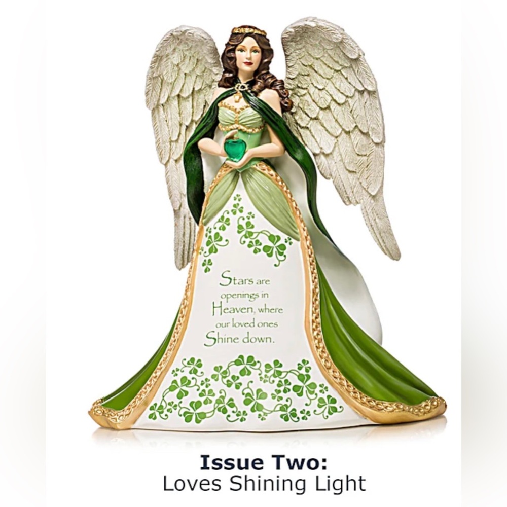 Thomas Kinkade Irish-Inspired Remembrance Angel Figurines, Love Shining Light